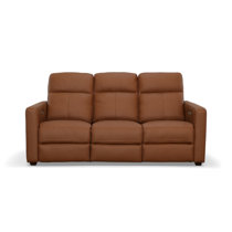 Broadway Leather Power Reclining Sofa with Power Headrests Reviews Birch Lane